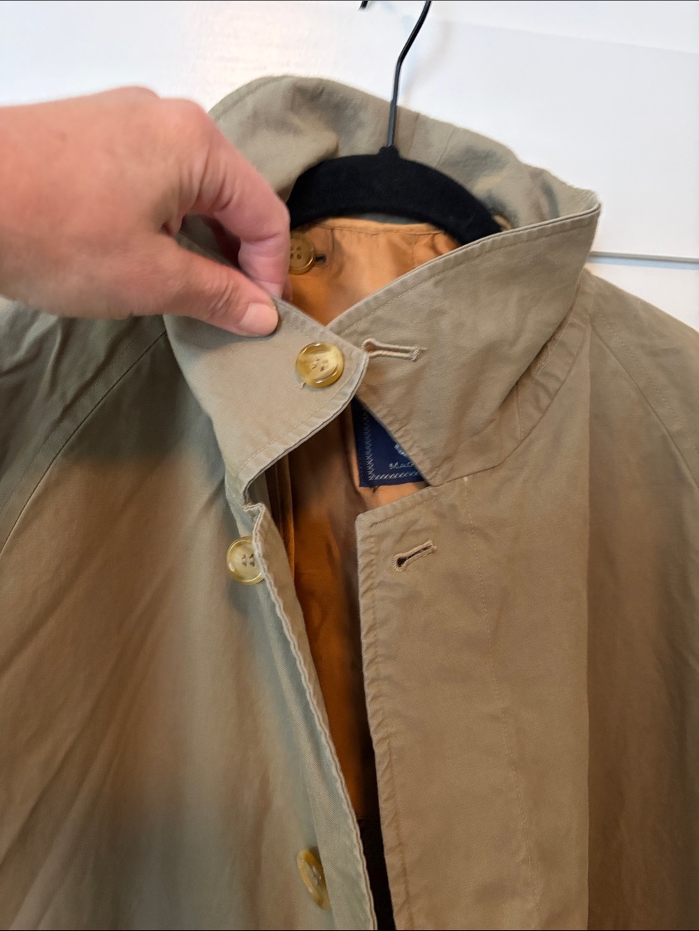 Vintage Burberry OliveGreen/Tan Trench Coat With Removable Wool Lining - Picture 15 of 16